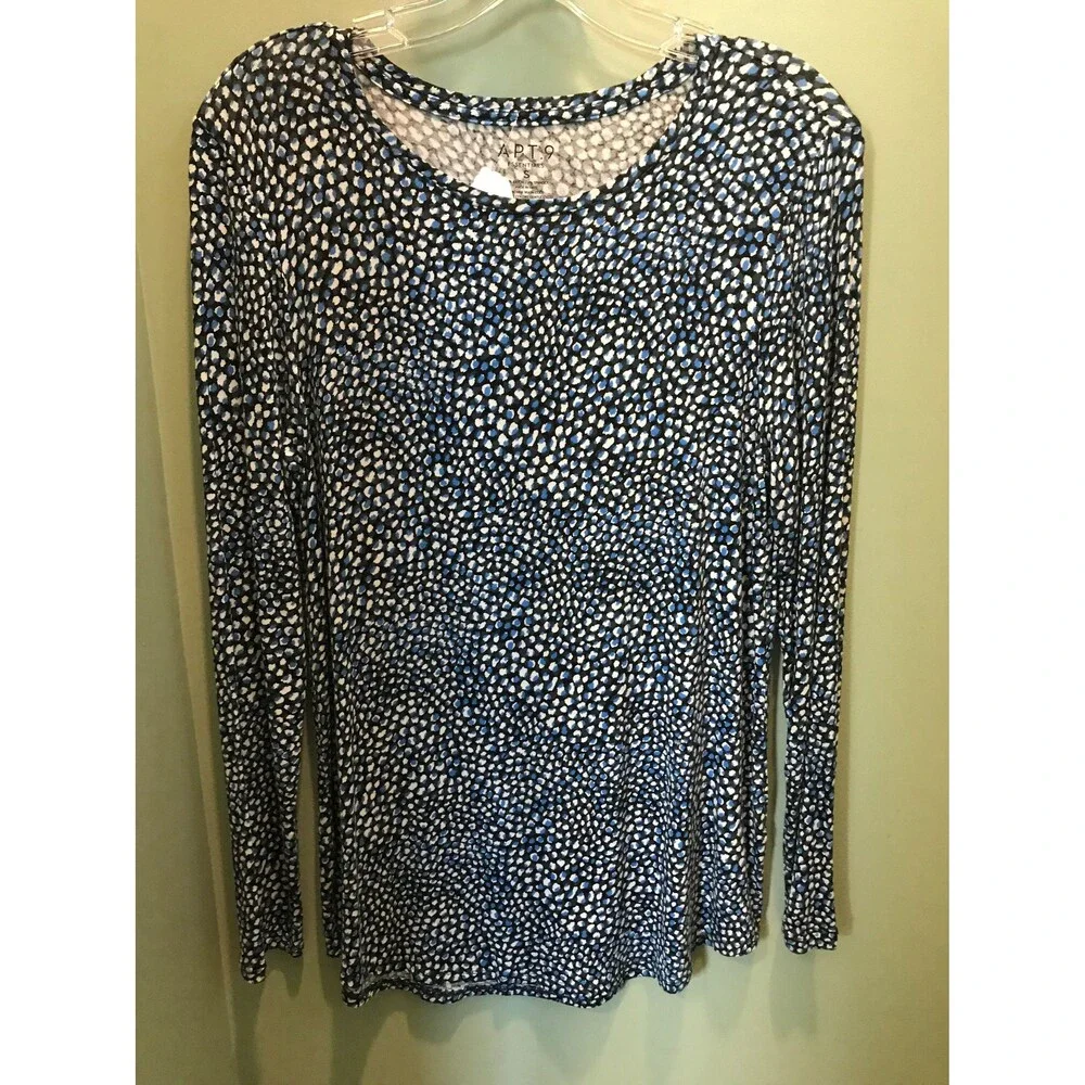APT. 9 long sleeve printed blouse -size S